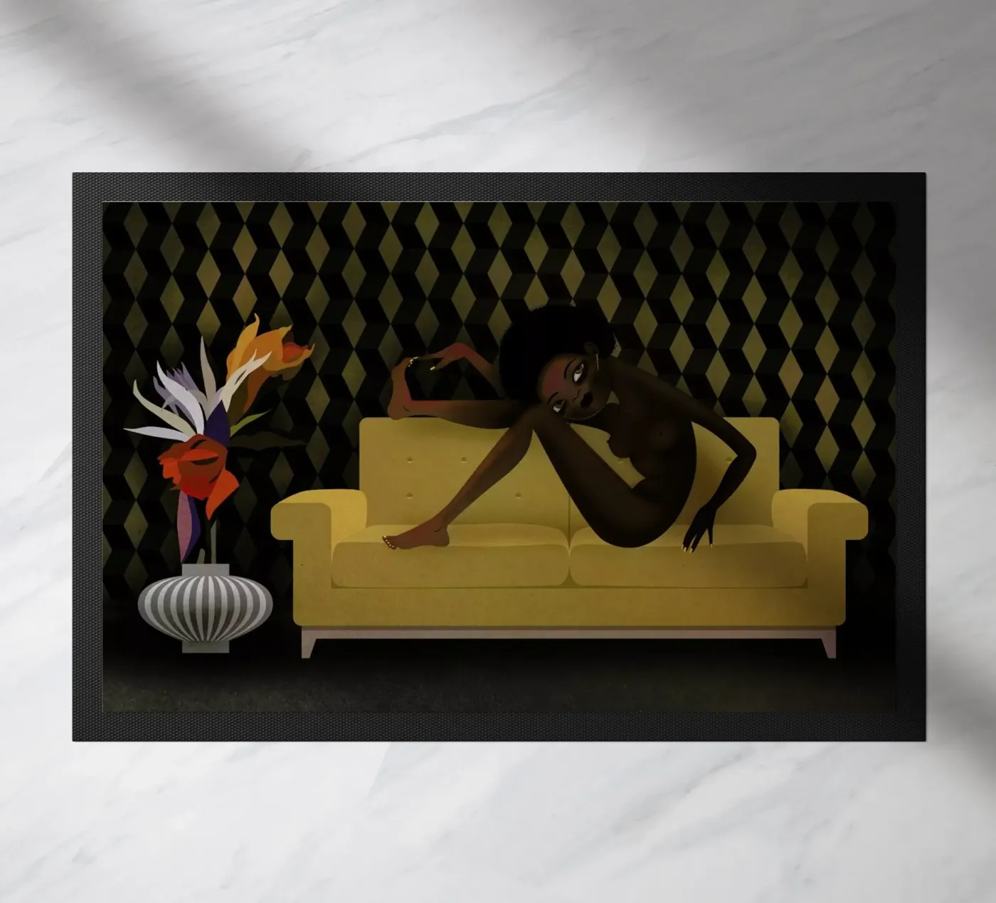 Yellow Sofa Fußmatte von Lesja Chernish