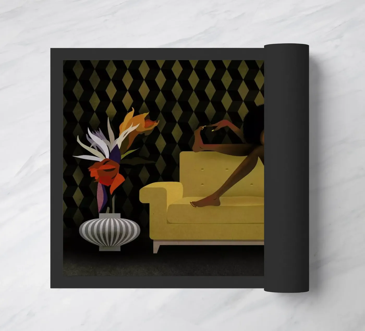 Yellow Sofa Fußmatte von Lesja Chernish