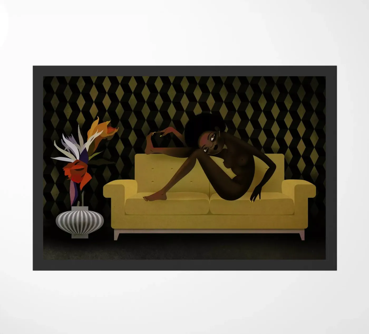 Yellow Sofa Fußmatte von Lesja Chernish