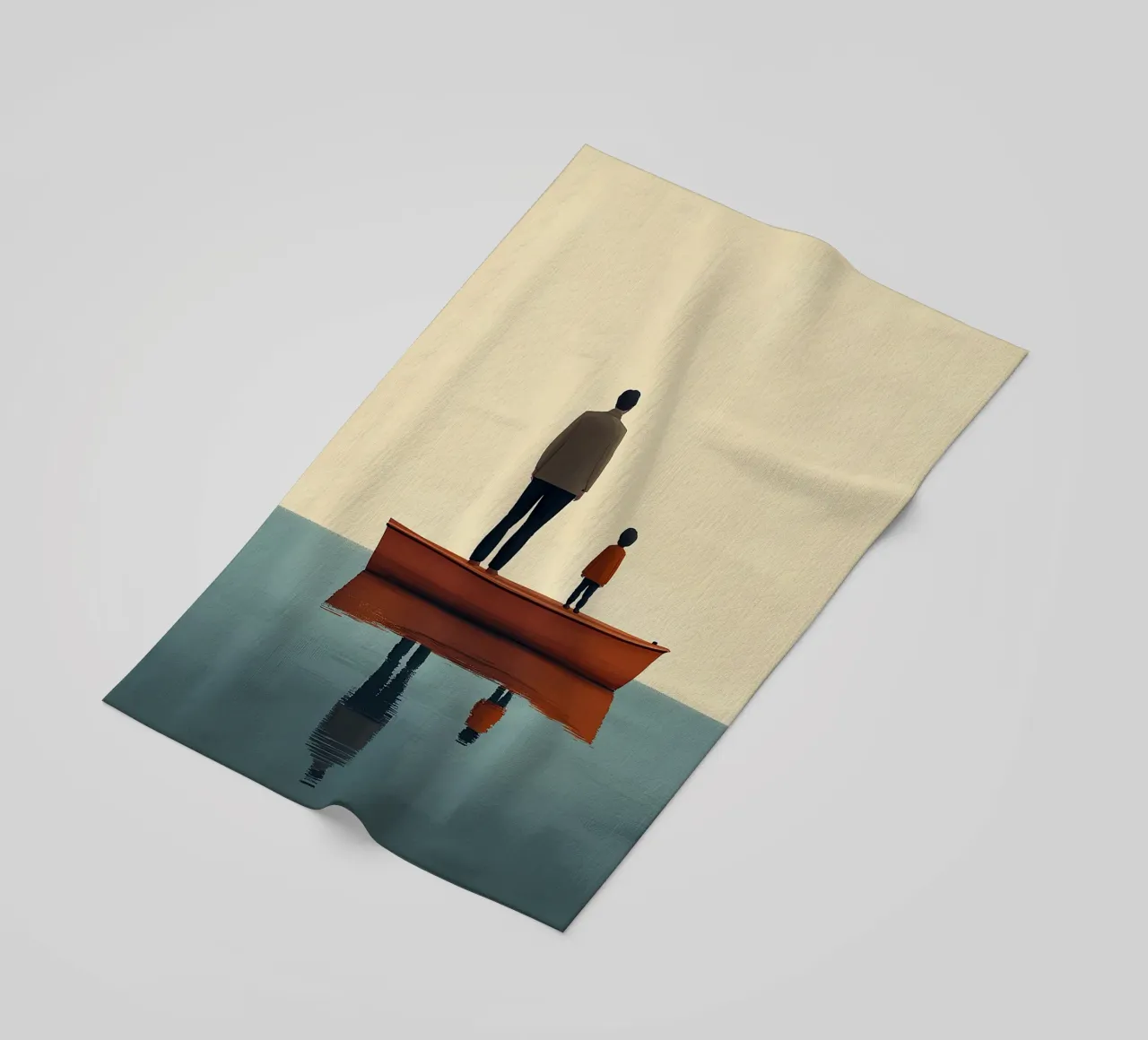 Father and son beach towel by Nikis Art Studio
