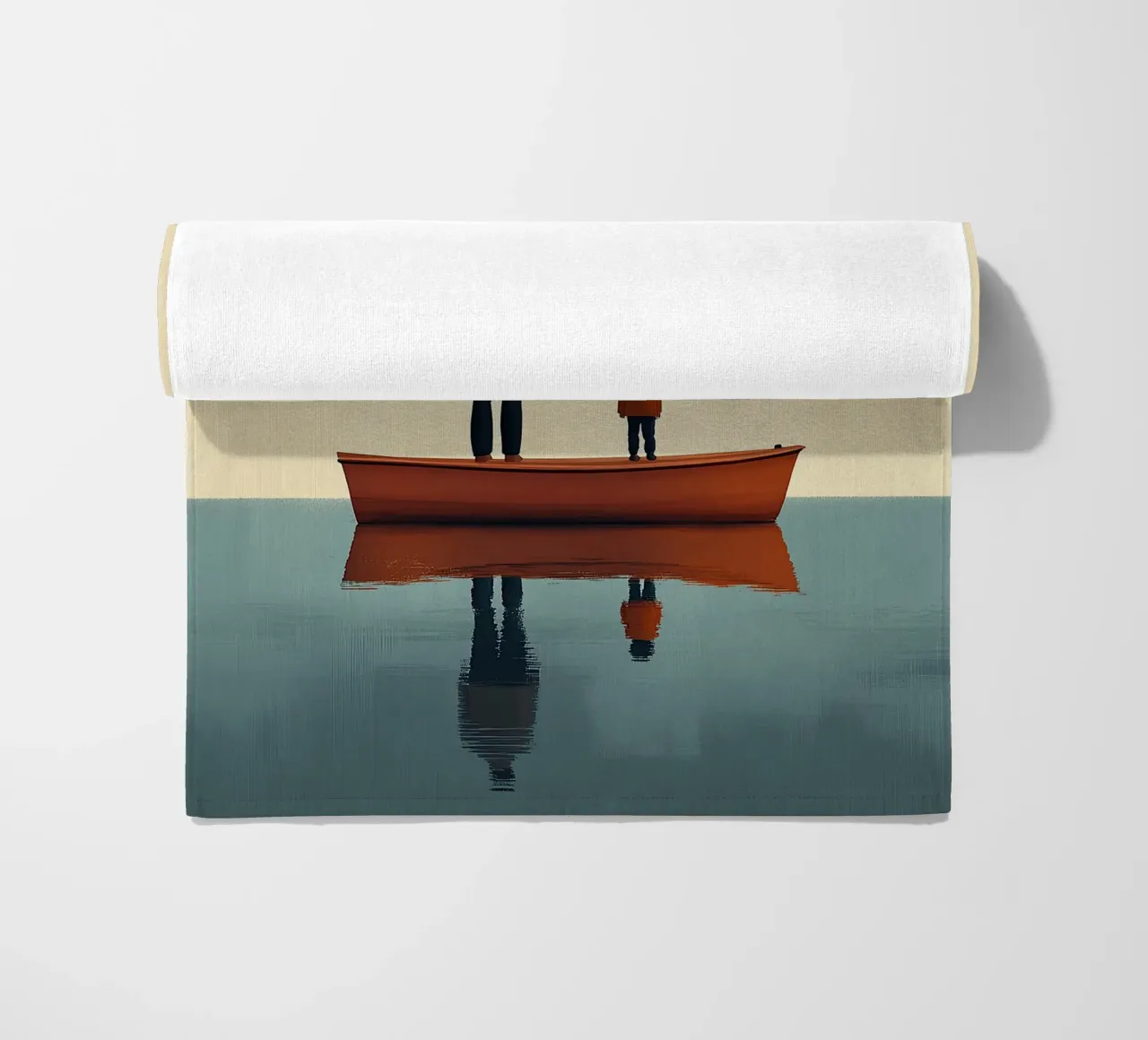 Father and son beach towel by Nikis Art Studio