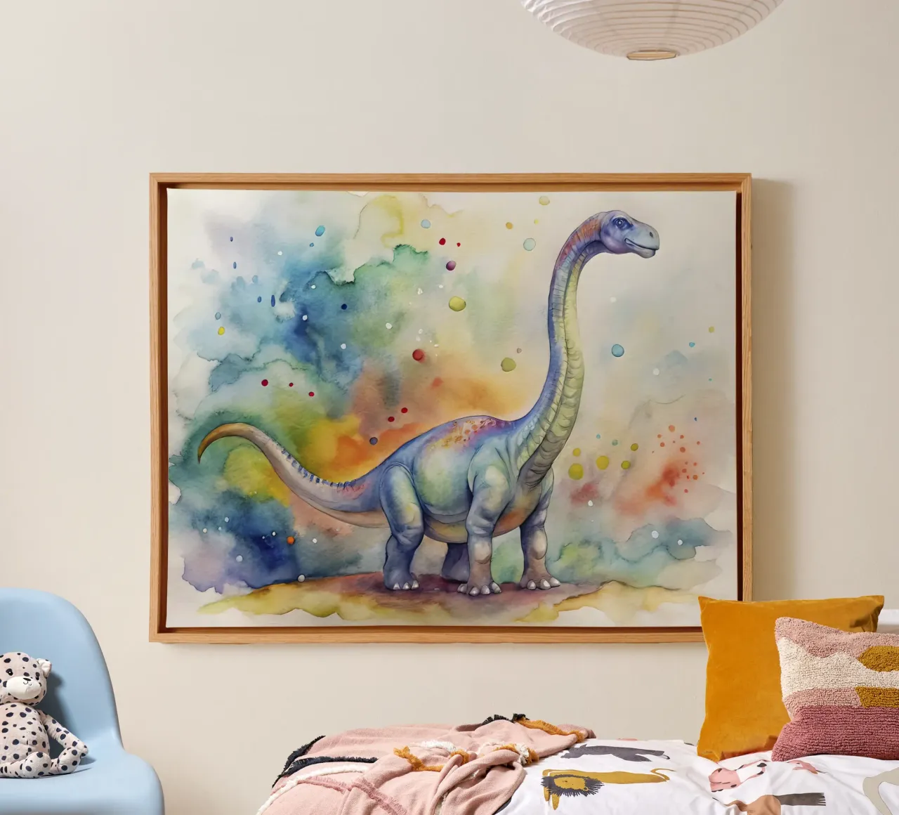 diplodocus dinosaur canvas met Baklijst van 🎁 ARTVI-SHOP
