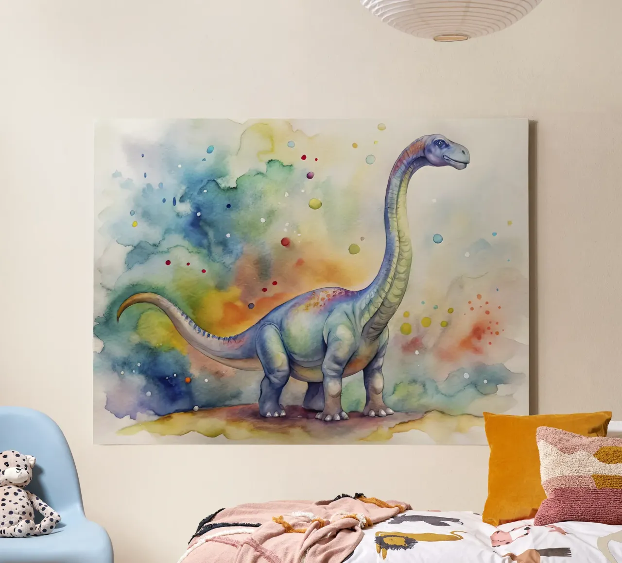diplodocus dinosaur canvas met Baklijst van 🎁 ARTVI-SHOP