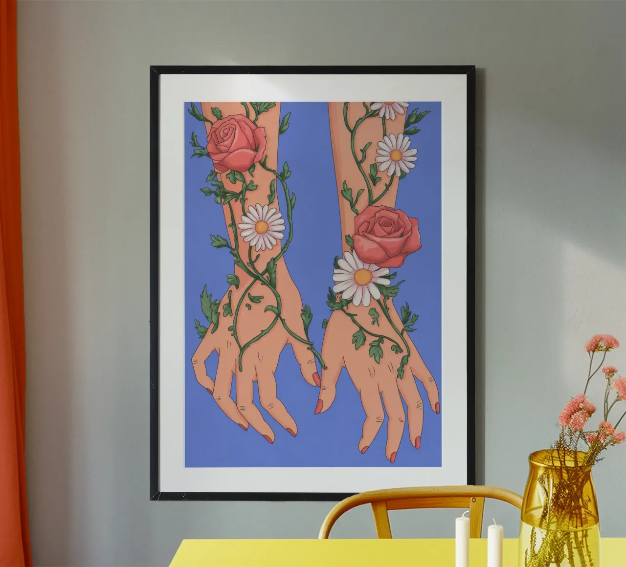 Braccia fiorite poster con telaio in plastica da Demar Galleria