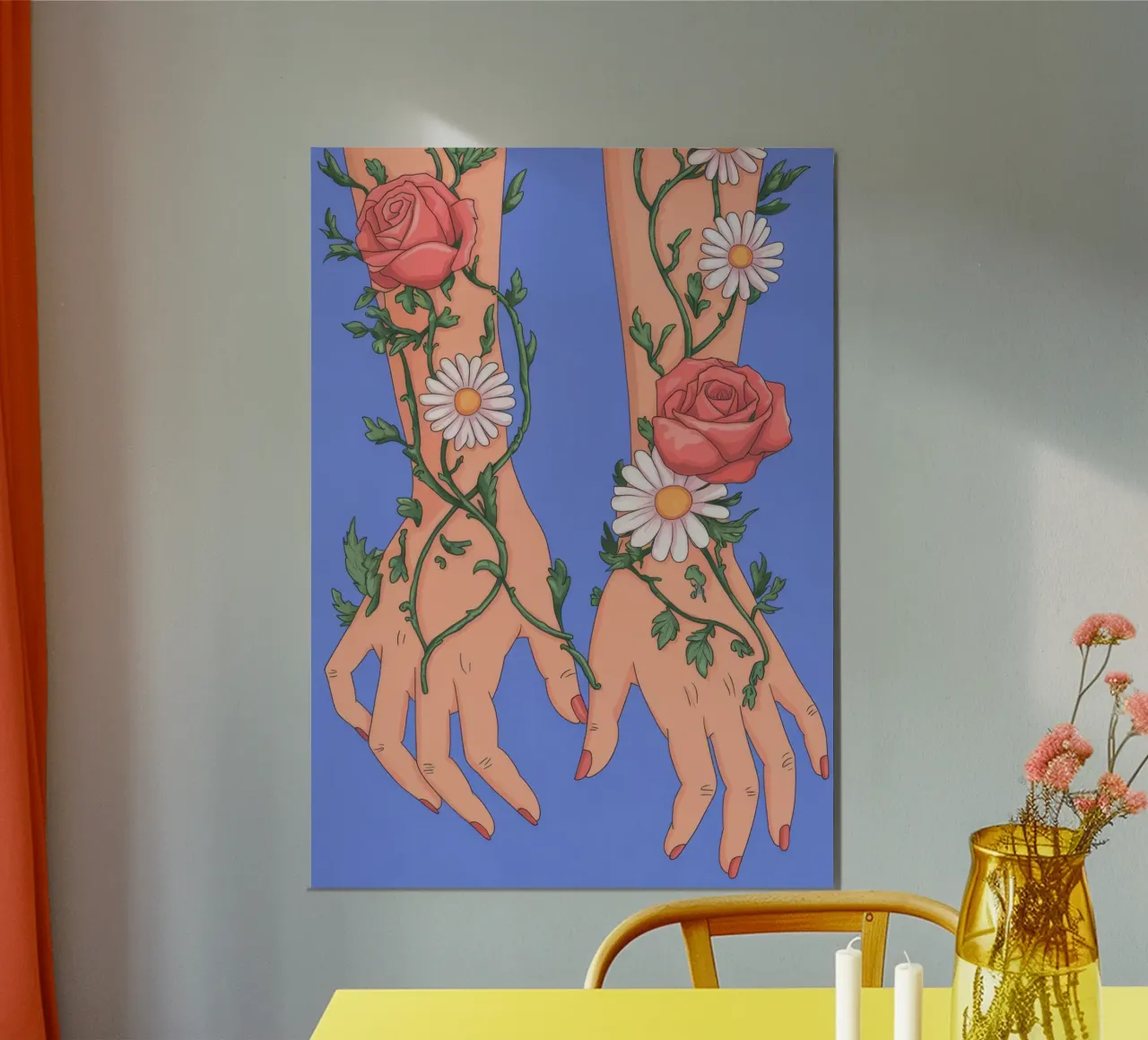 Braccia fiorite poster con telaio in plastica da Demar Galleria