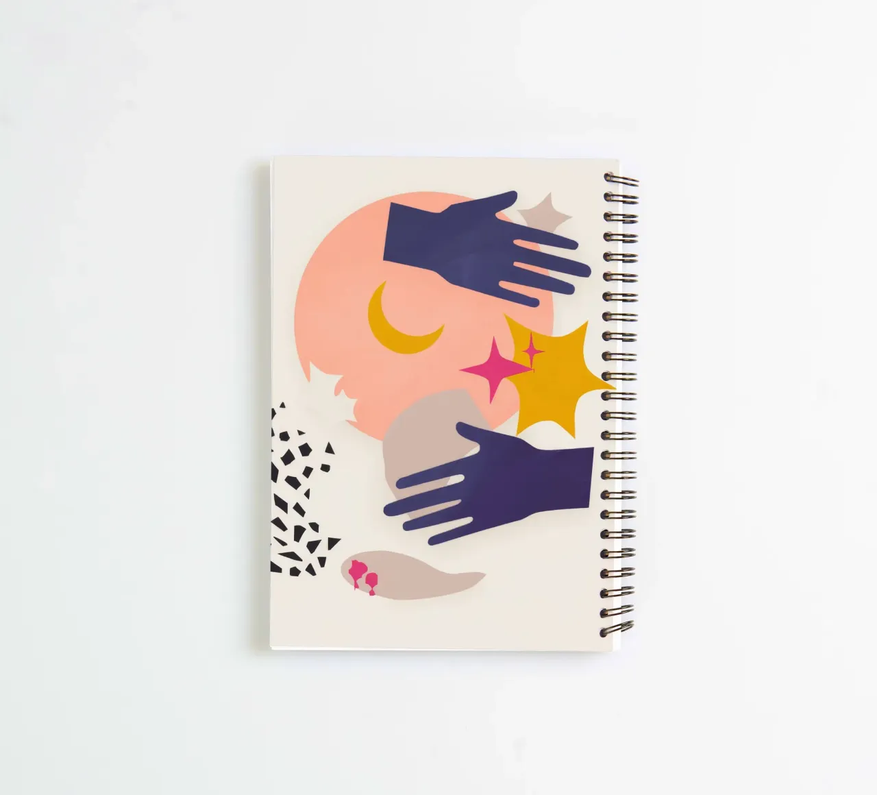 Hands and Moon spiral notebook by Demar Galleria