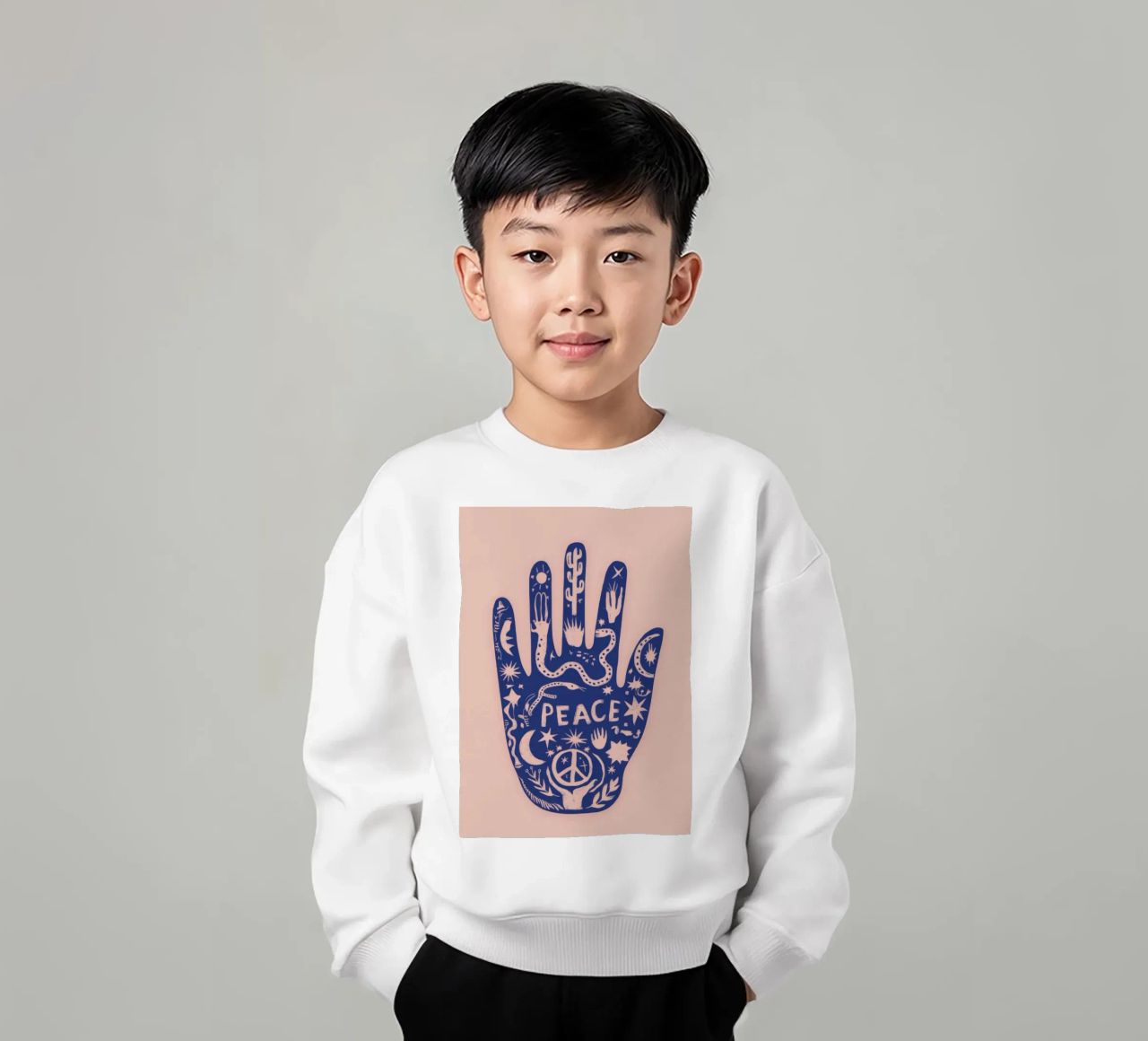 Mano di pace felpa bambino da Demar Galleria