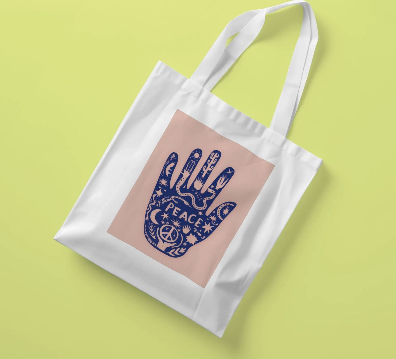 Mano di pace borsa in juta da Demar Galleria