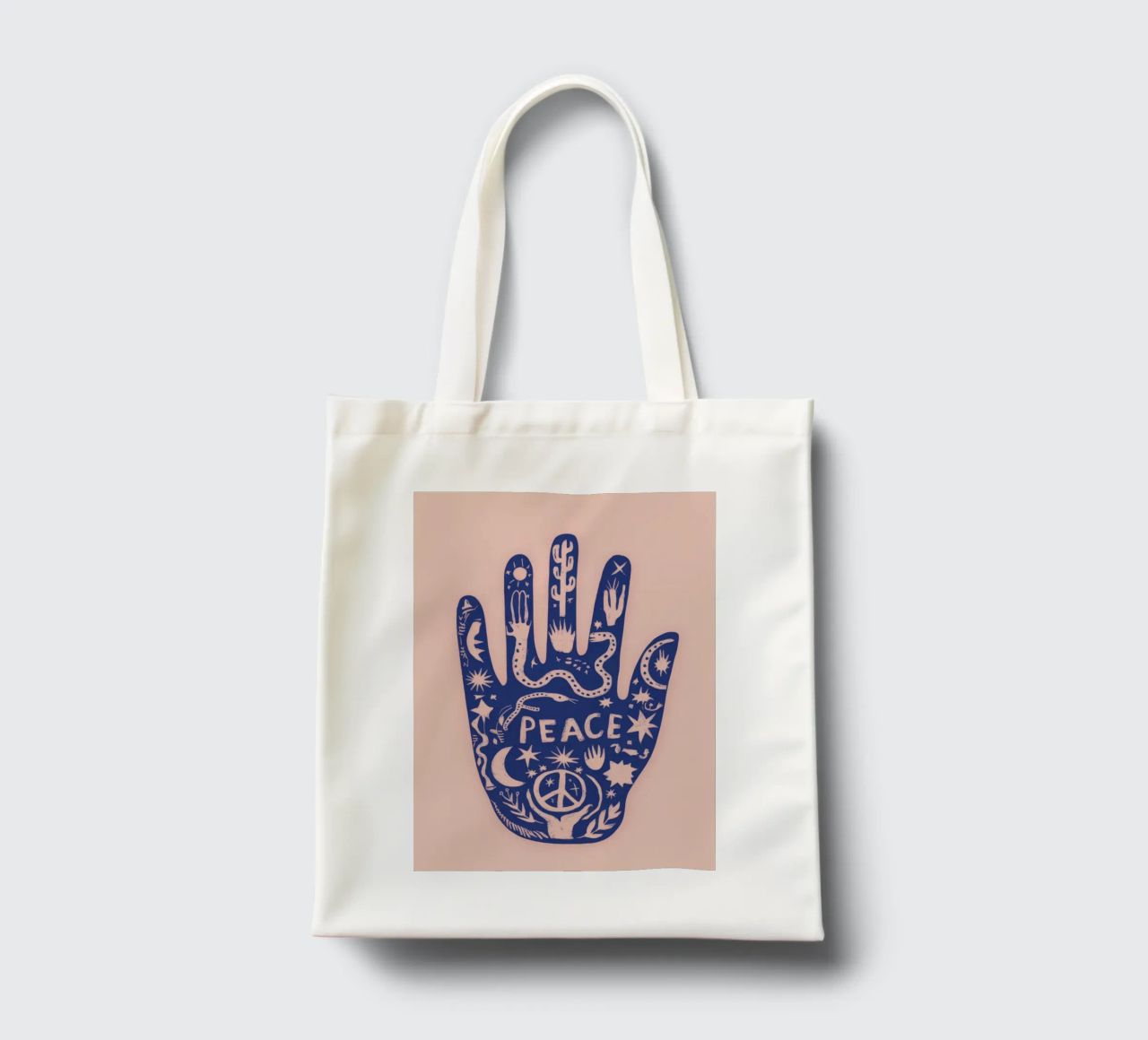 Mano di pace borsa in juta da Demar Galleria