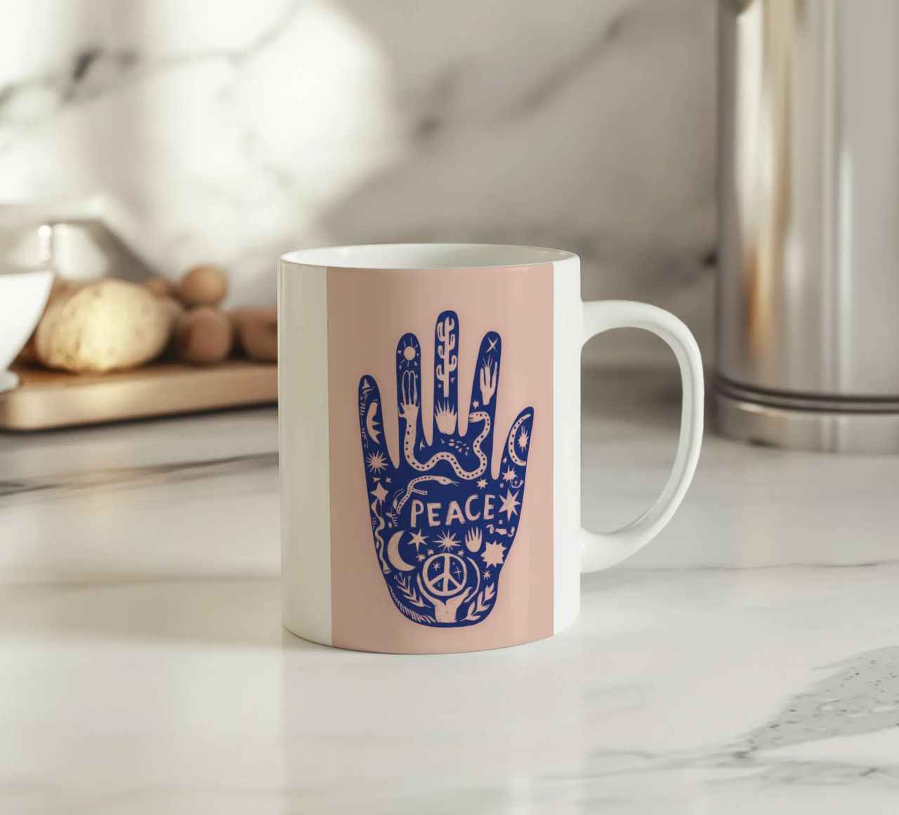 Mano di pace tazza in ceramica da Demar Galleria