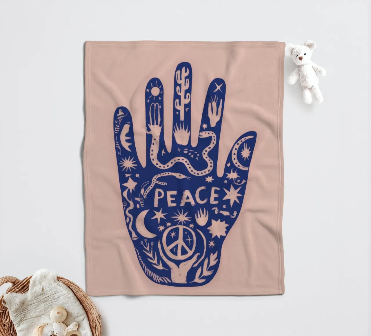 Mano de Paz manta de franela de Demar Galleria