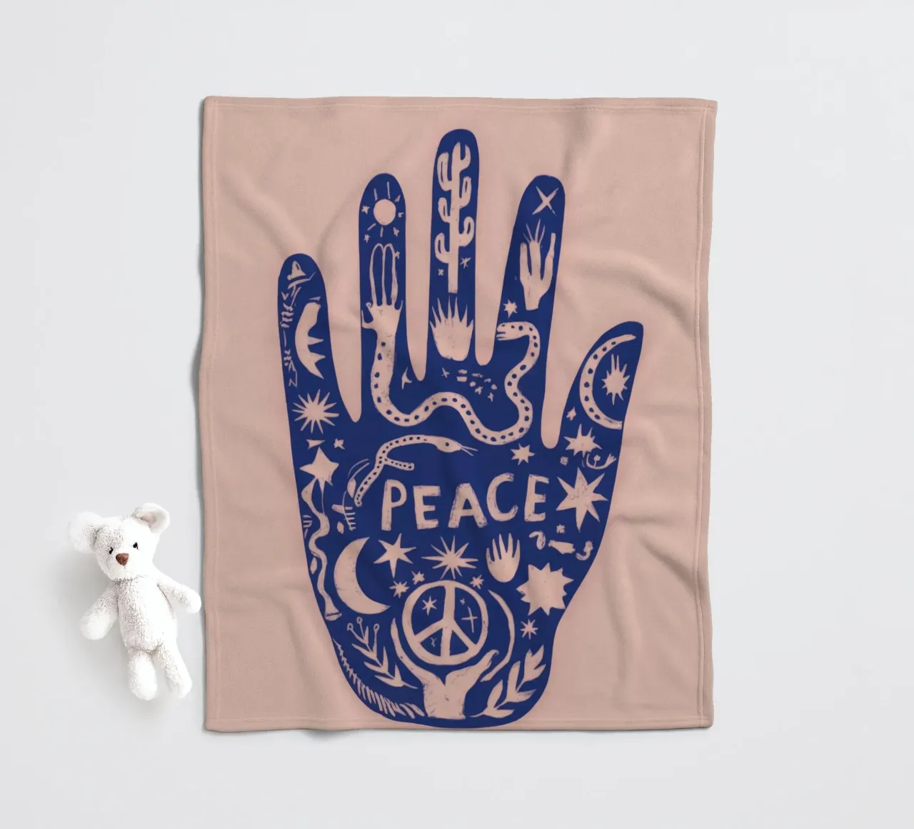 Mano de Paz manta de franela de Demar Galleria