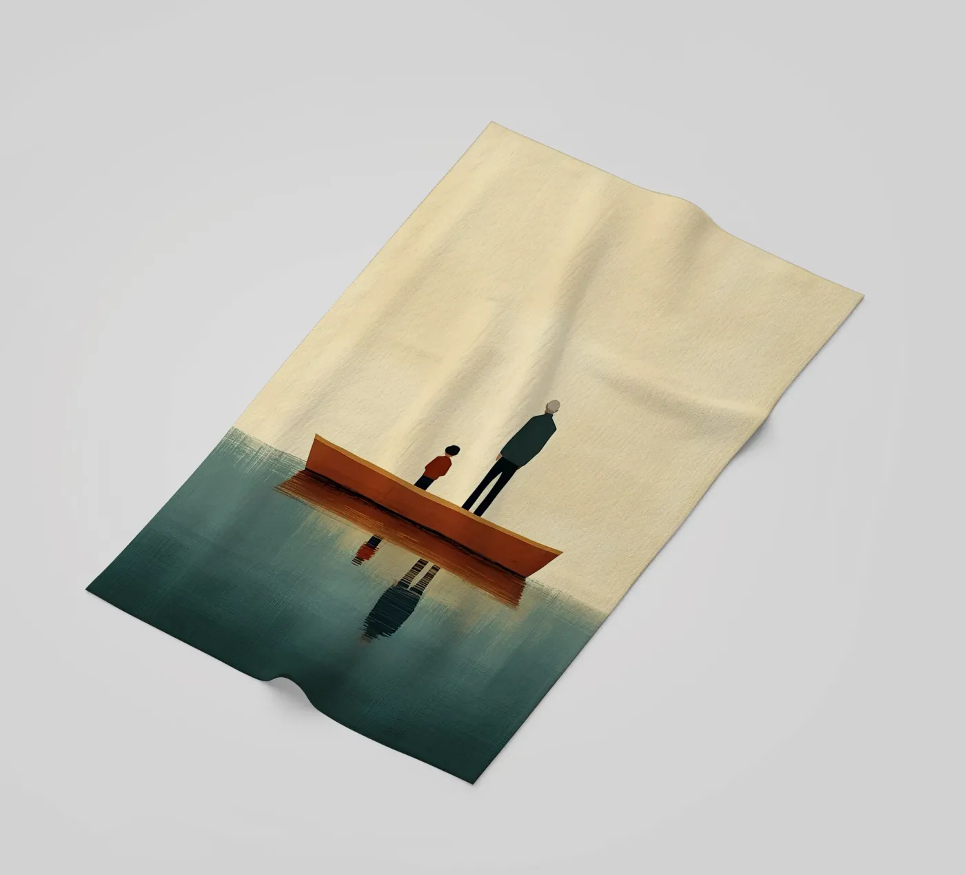 Vader en zoon strandhanddoek van Nikis Art Studio