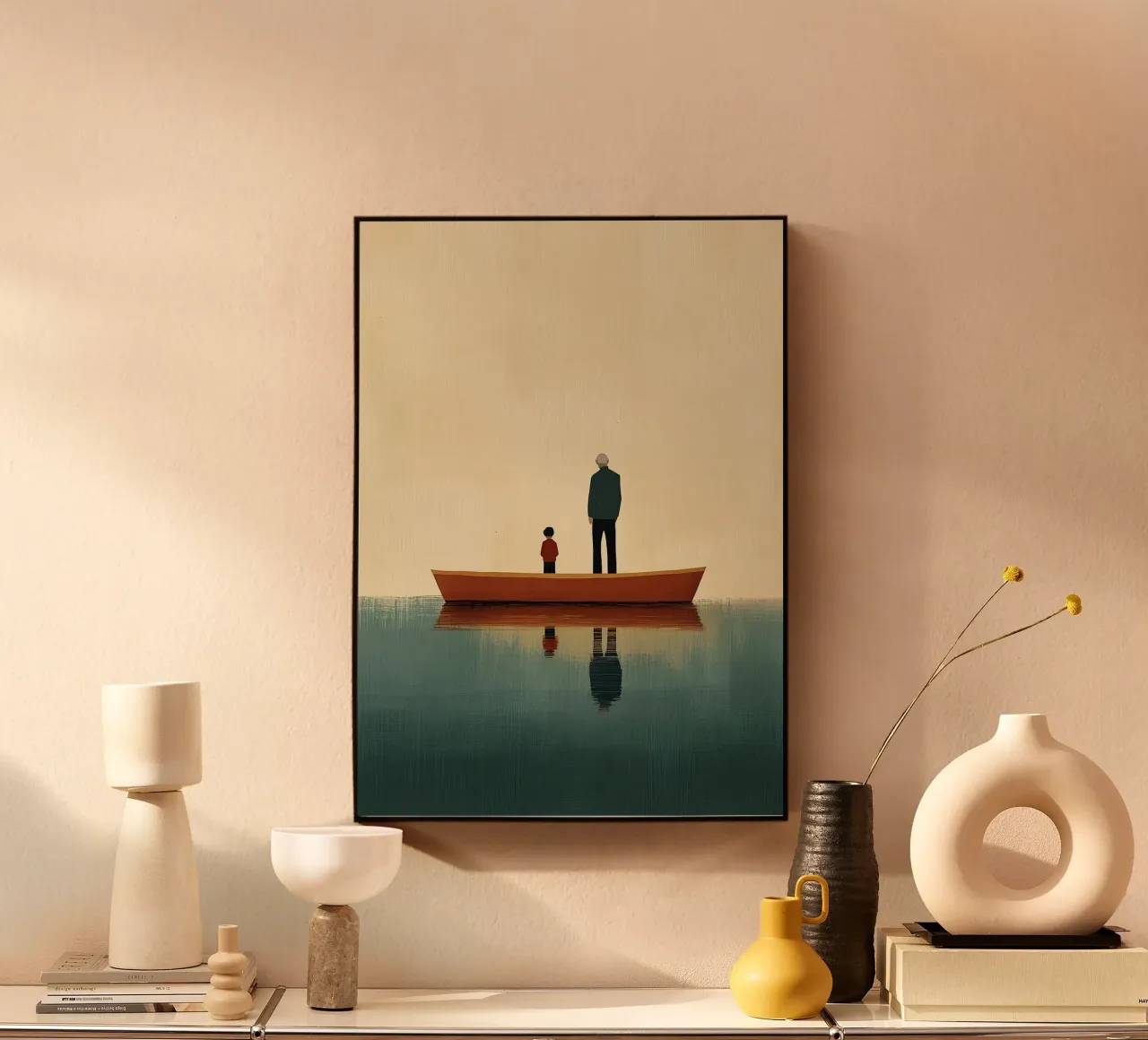 Vader en zoon aluminium-dibond van Nikis Art Studio