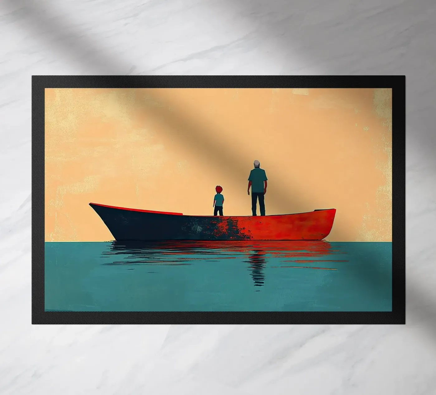 Father and son deurmat van Nikis Art Studio