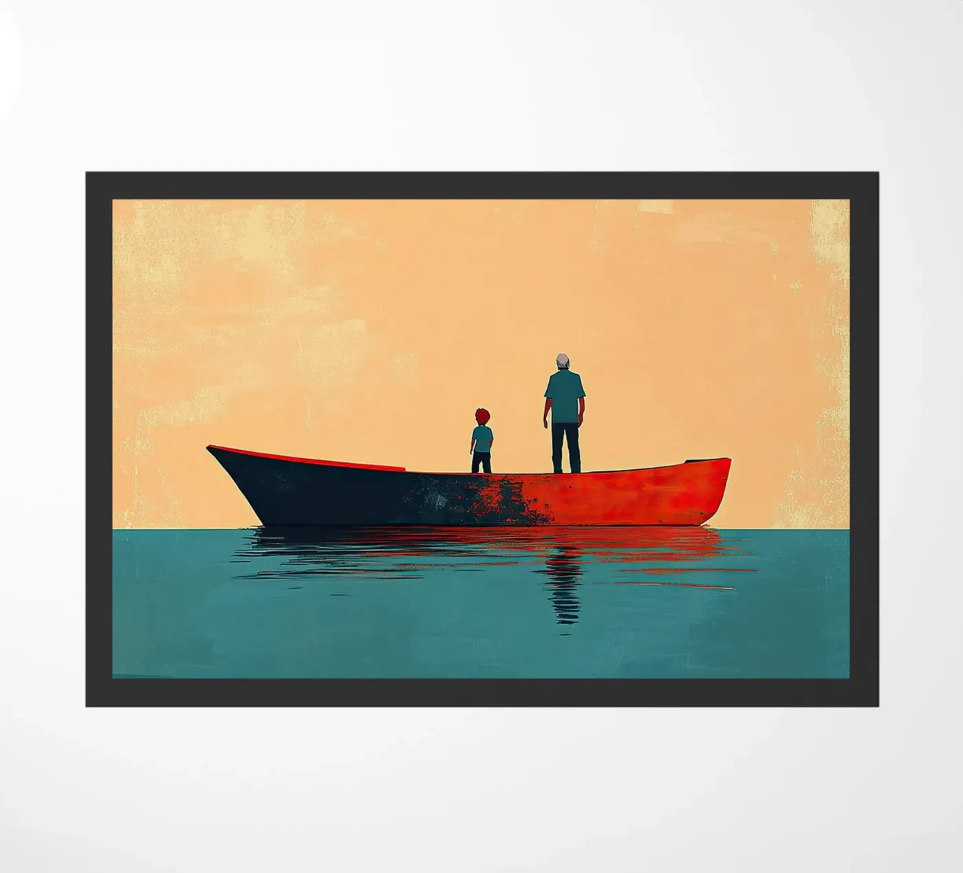 Father and son deurmat van Nikis Art Studio