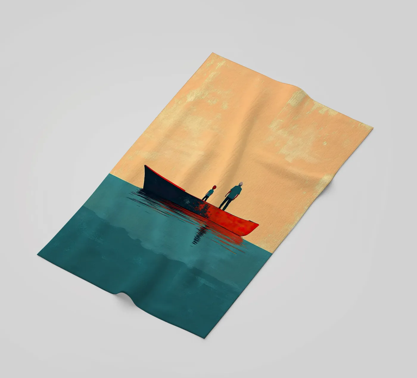 Vater und Sohn Strandtuch von Nikis Art Studio