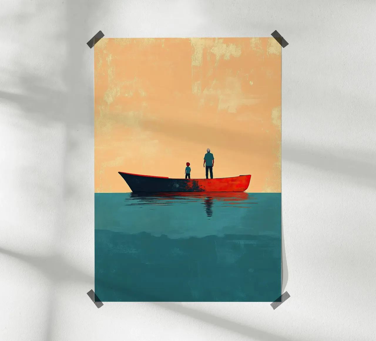 Vader en zoon hahnemühle van Nikis Art Studio