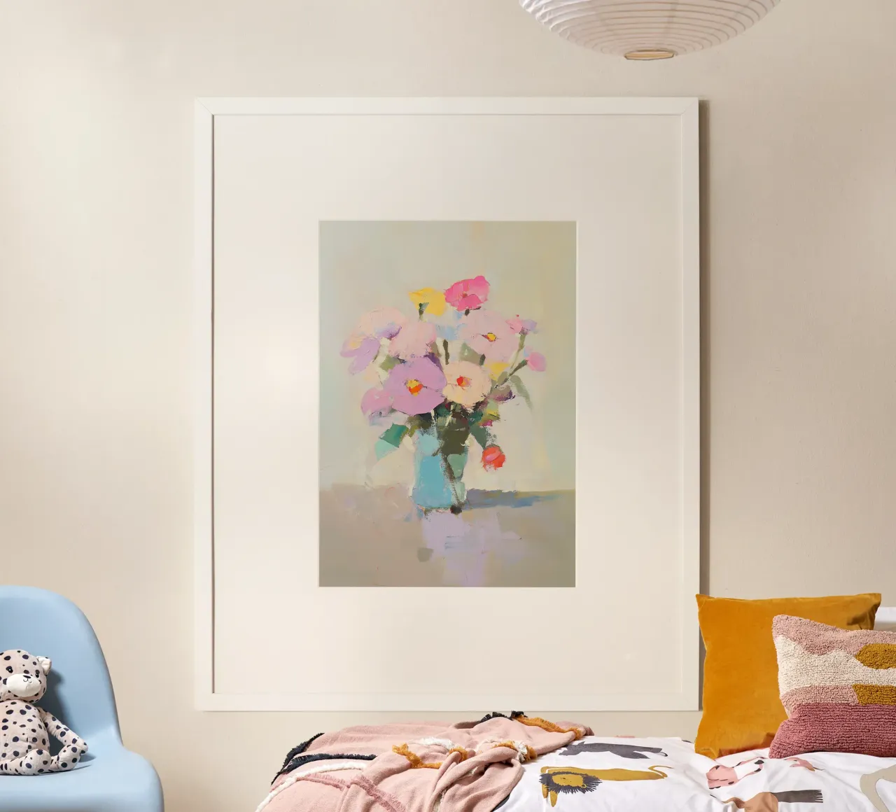 Vaso di fiori - natura morta poster con telaio in legno da ArtByNiki
