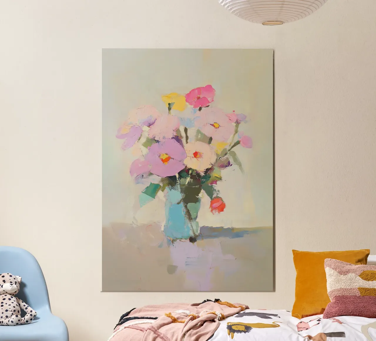 Vaso di fiori - natura morta poster con telaio in legno da ArtByNiki