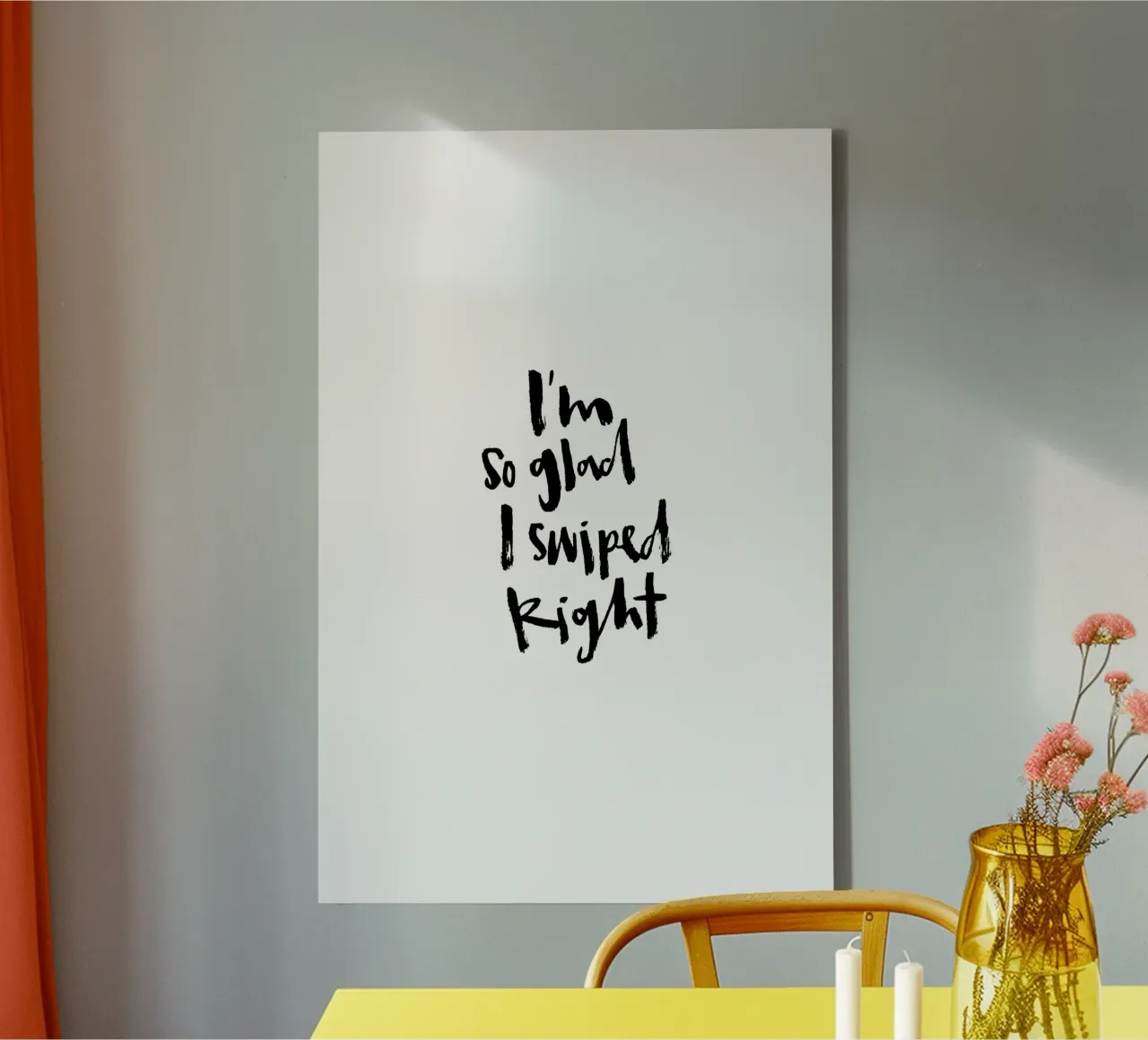 Swiped Right tela con Cornice a cassetta da Brushmeetspaper