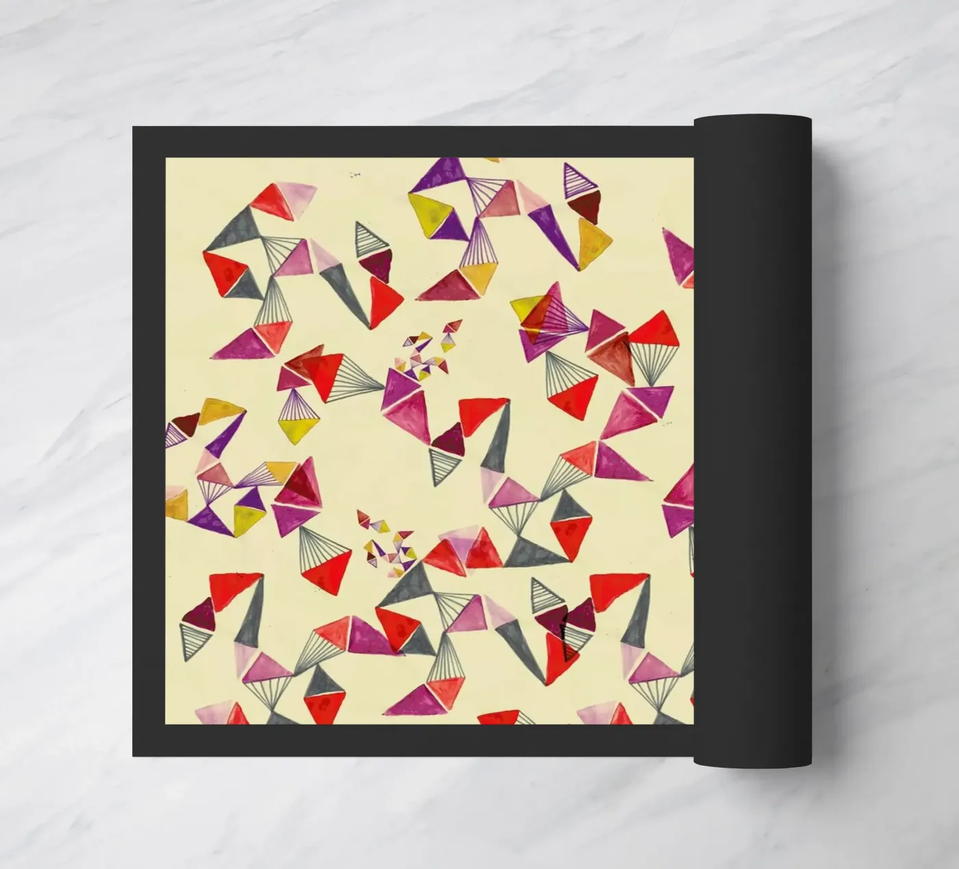 Watercolour triangles doormat by Vasare Nar