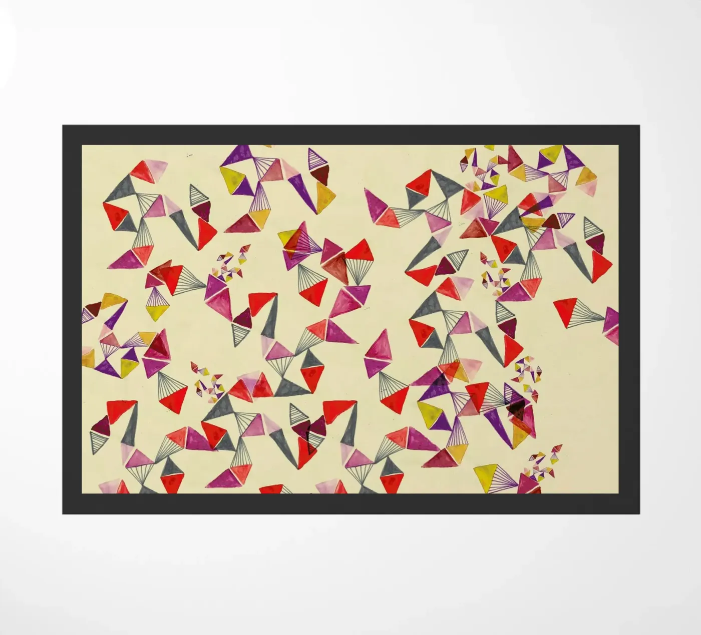 Watercolour triangles doormat by Vasare Nar