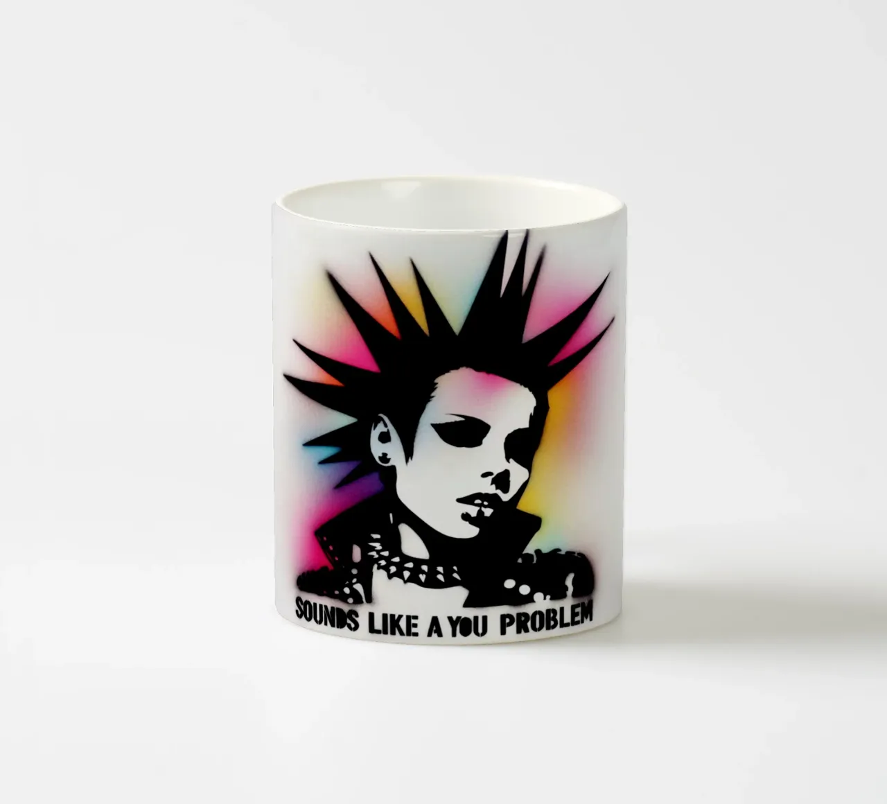sounds like a you problem – Stencil, Graffiti & Streetart tazza in ceramica da STAN Z.