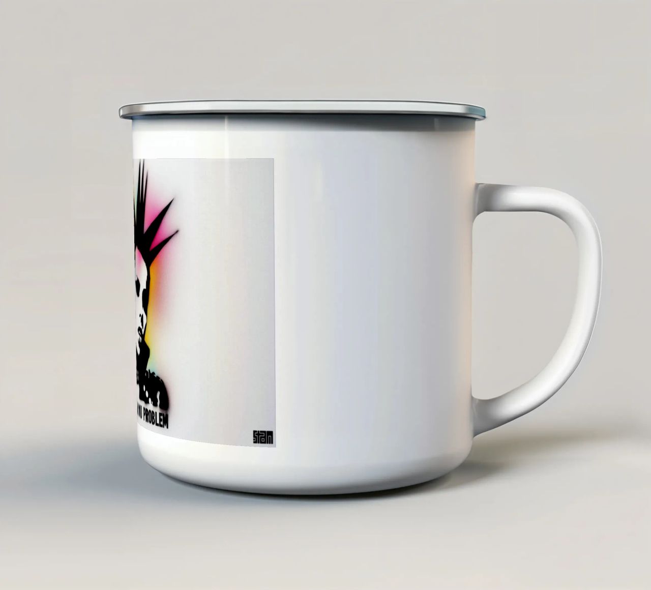 sounds like a you problem – Stencil, Graffiti & Streetart tazza in smalto da STAN Z.