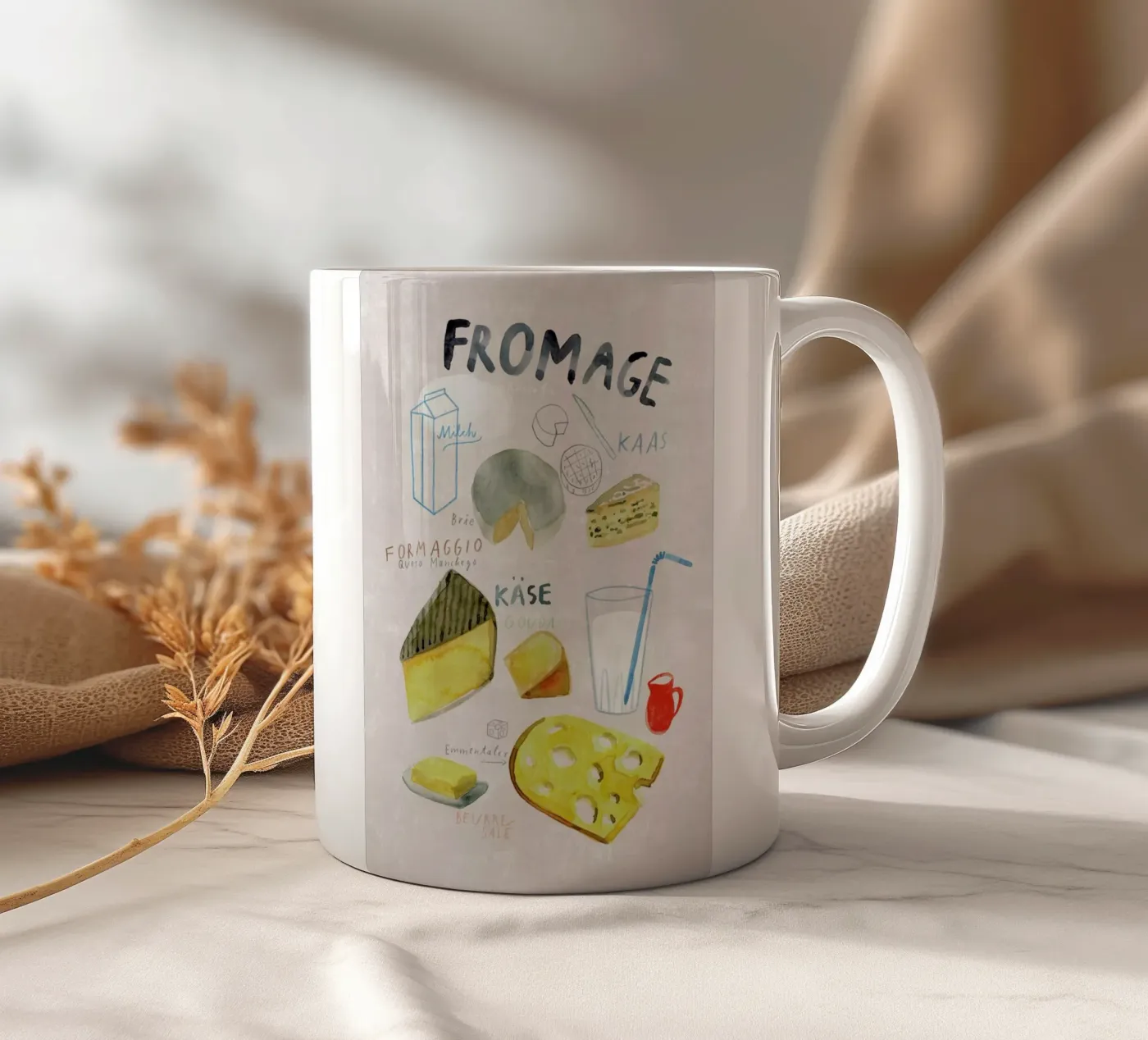 Käse ceramic mug by Rinah Lang