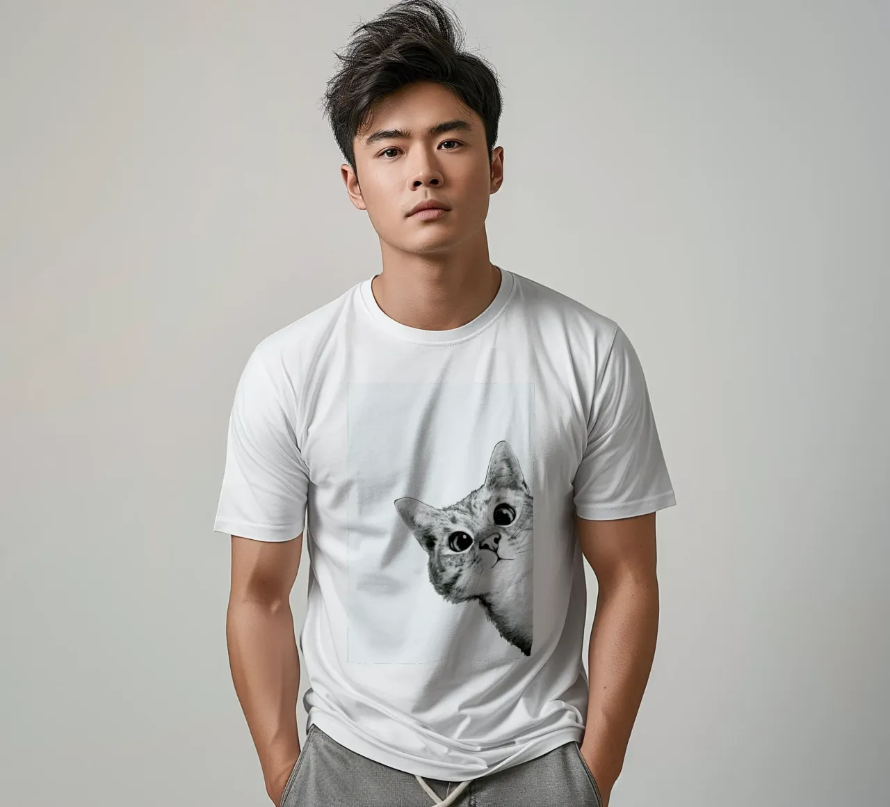 Sneaky Cat t-shirt by Laura Graves