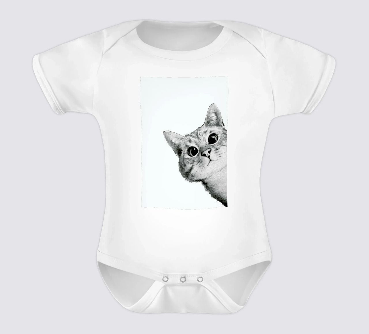Sneaky Cat body neonato maniche corte da Laura Graves