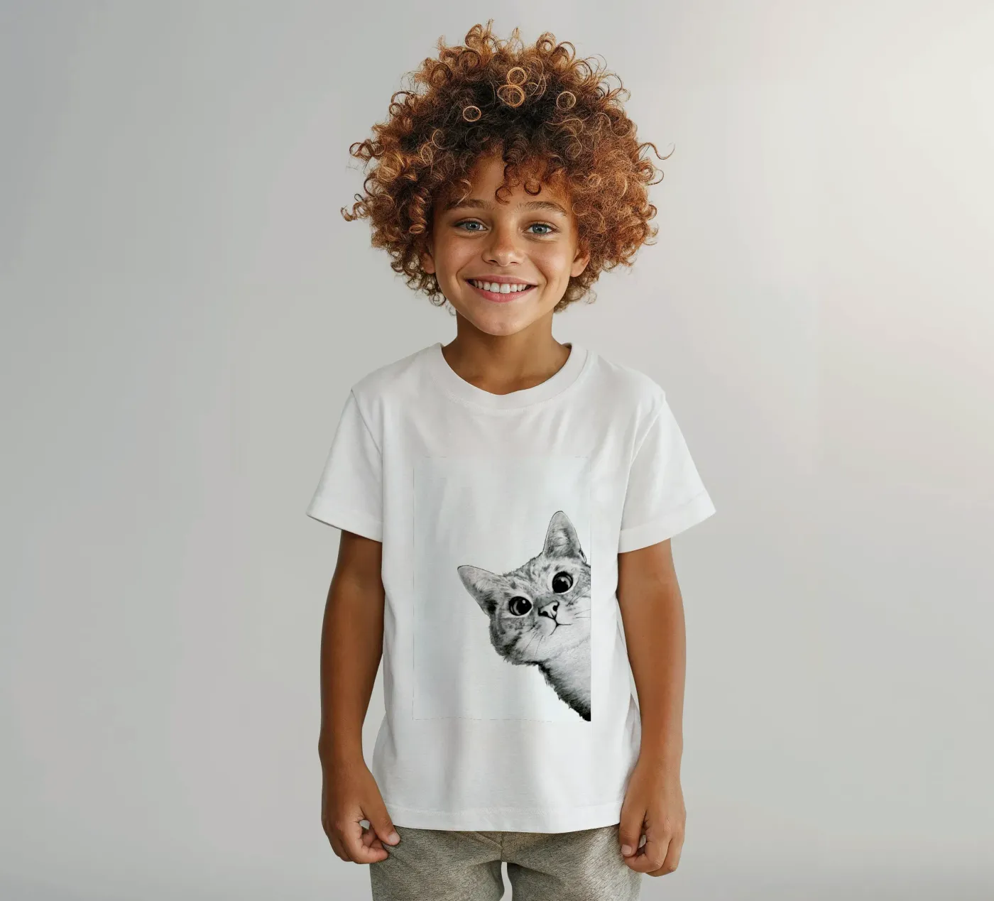 Sneaky Cat t-shirt bambini da Laura Graves