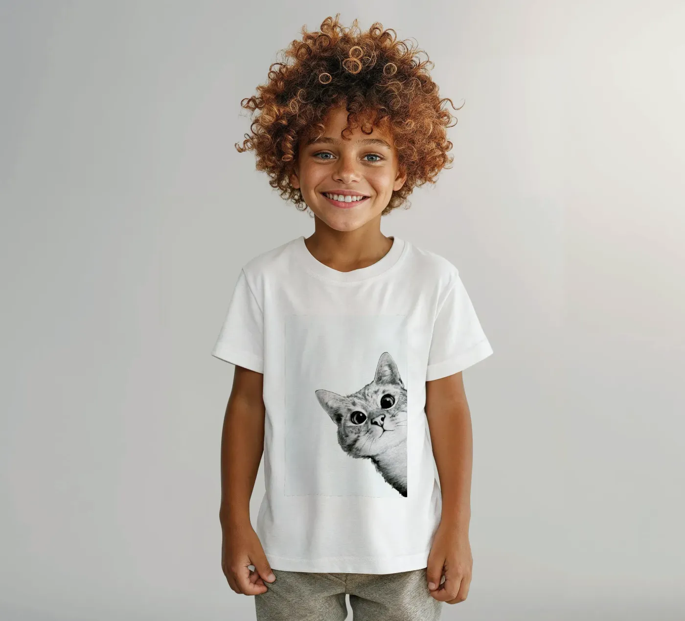 Sneaky Cat t-shirt bambini da Laura Graves
