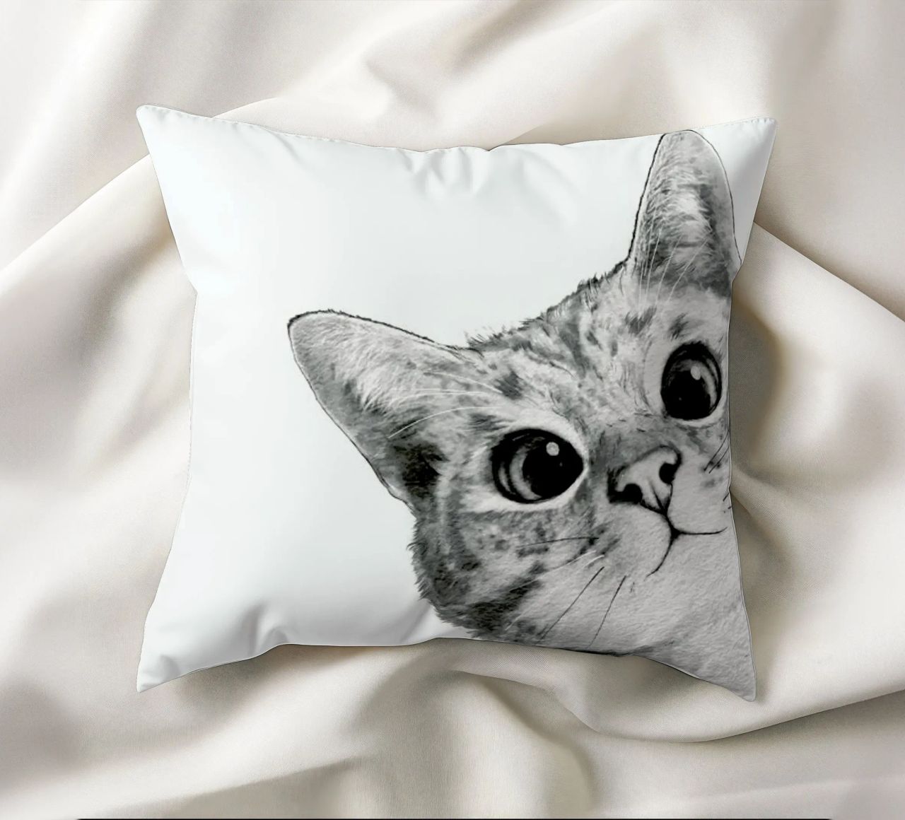 Sneaky Cat decorative cushion by Laura Graves