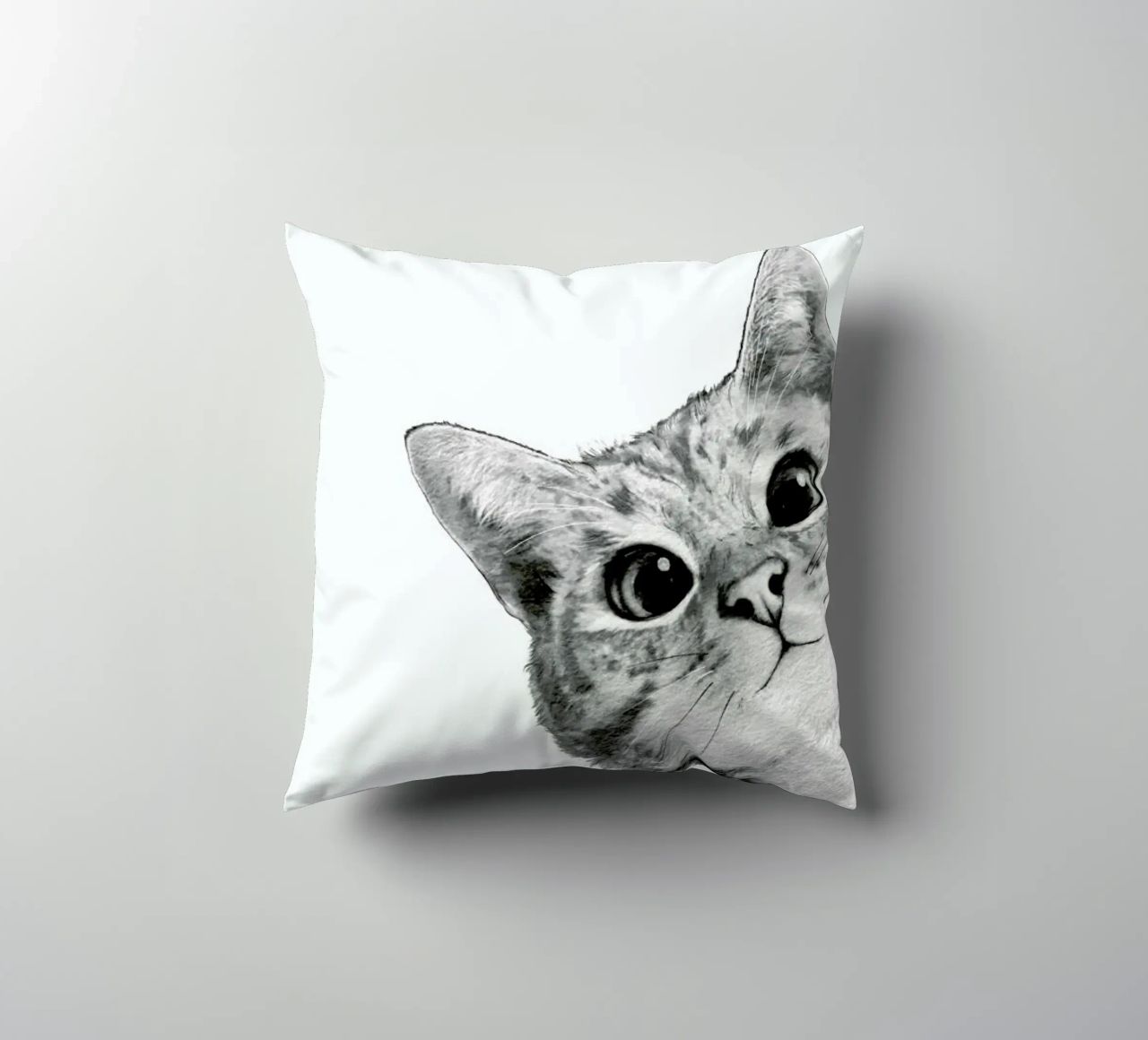Sneaky Cat decorative cushion by Laura Graves