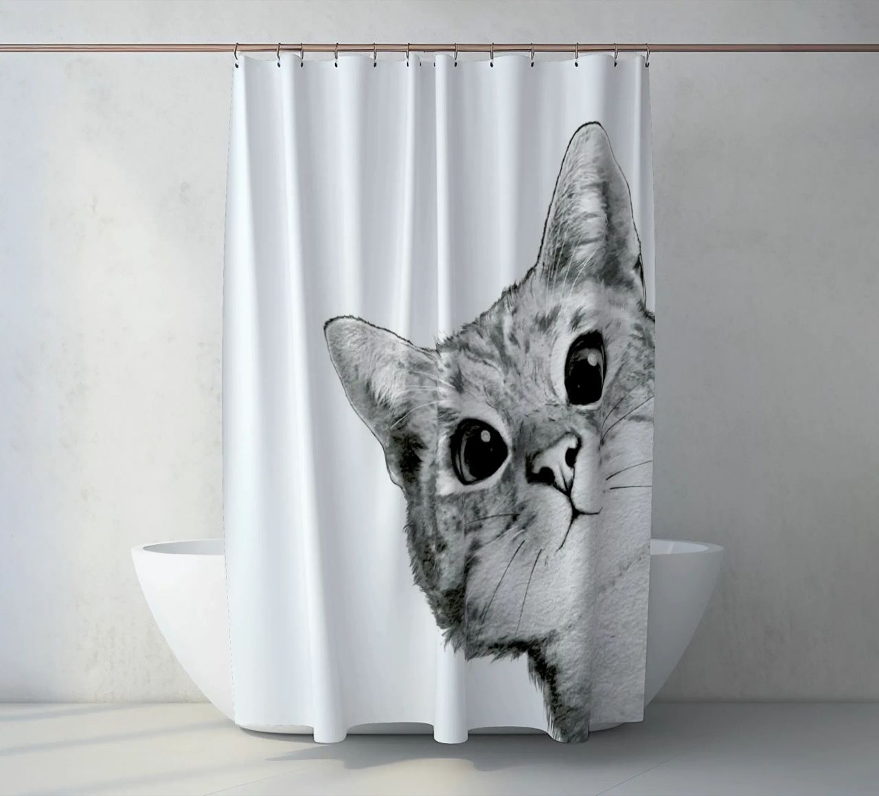 Sneaky Cat Duschvorhang von Laura Graves