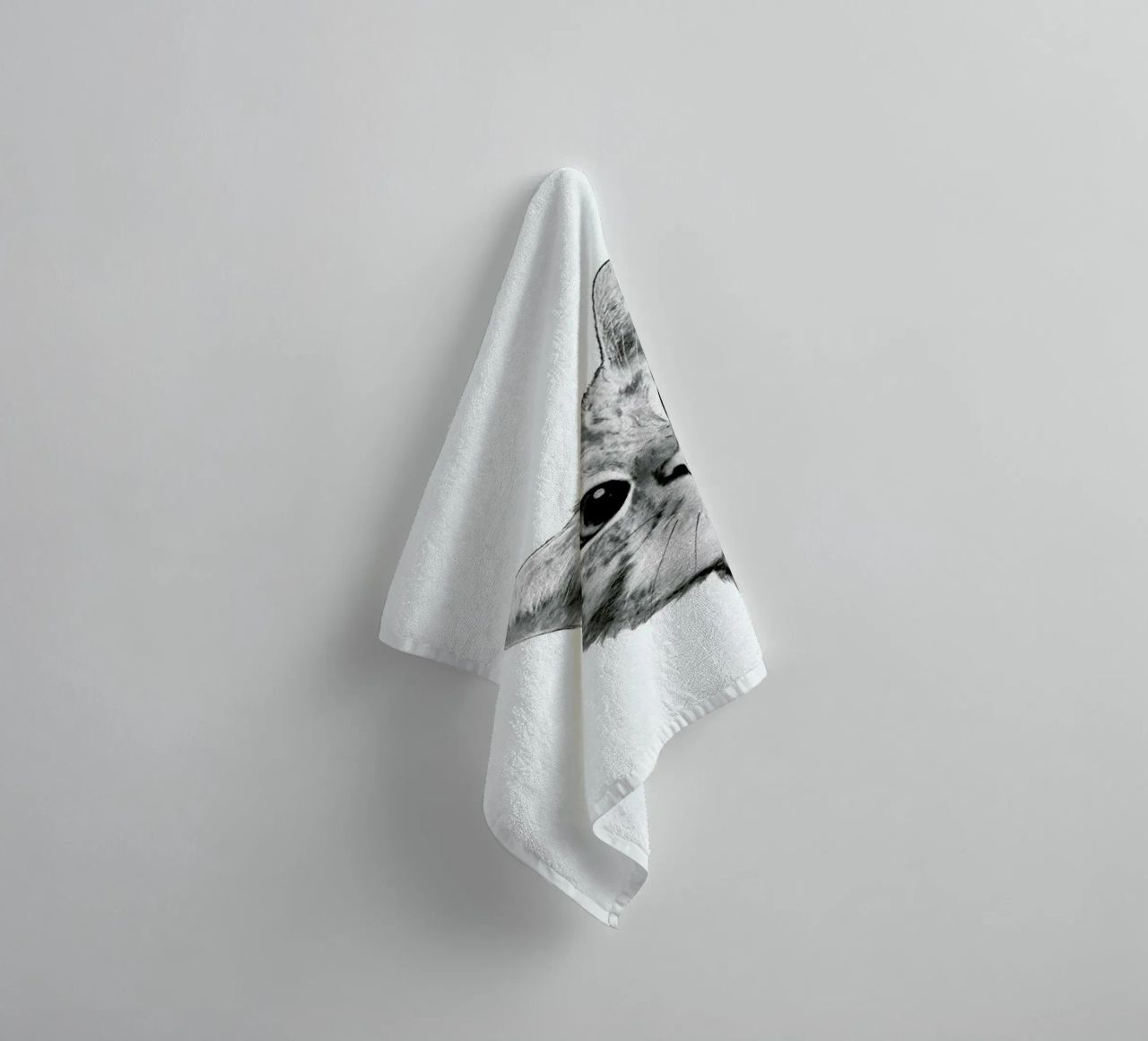 Sneaky Cat towel by Laura Graves