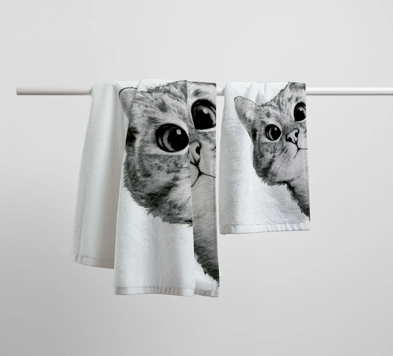 Sneaky Cat towel by Laura Graves