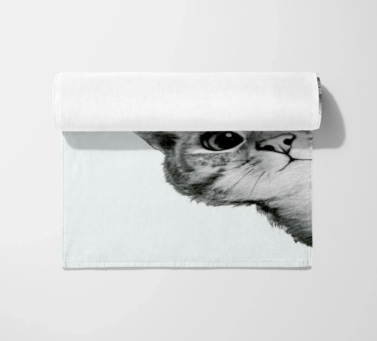 Sneaky Cat beach towel by Laura Graves