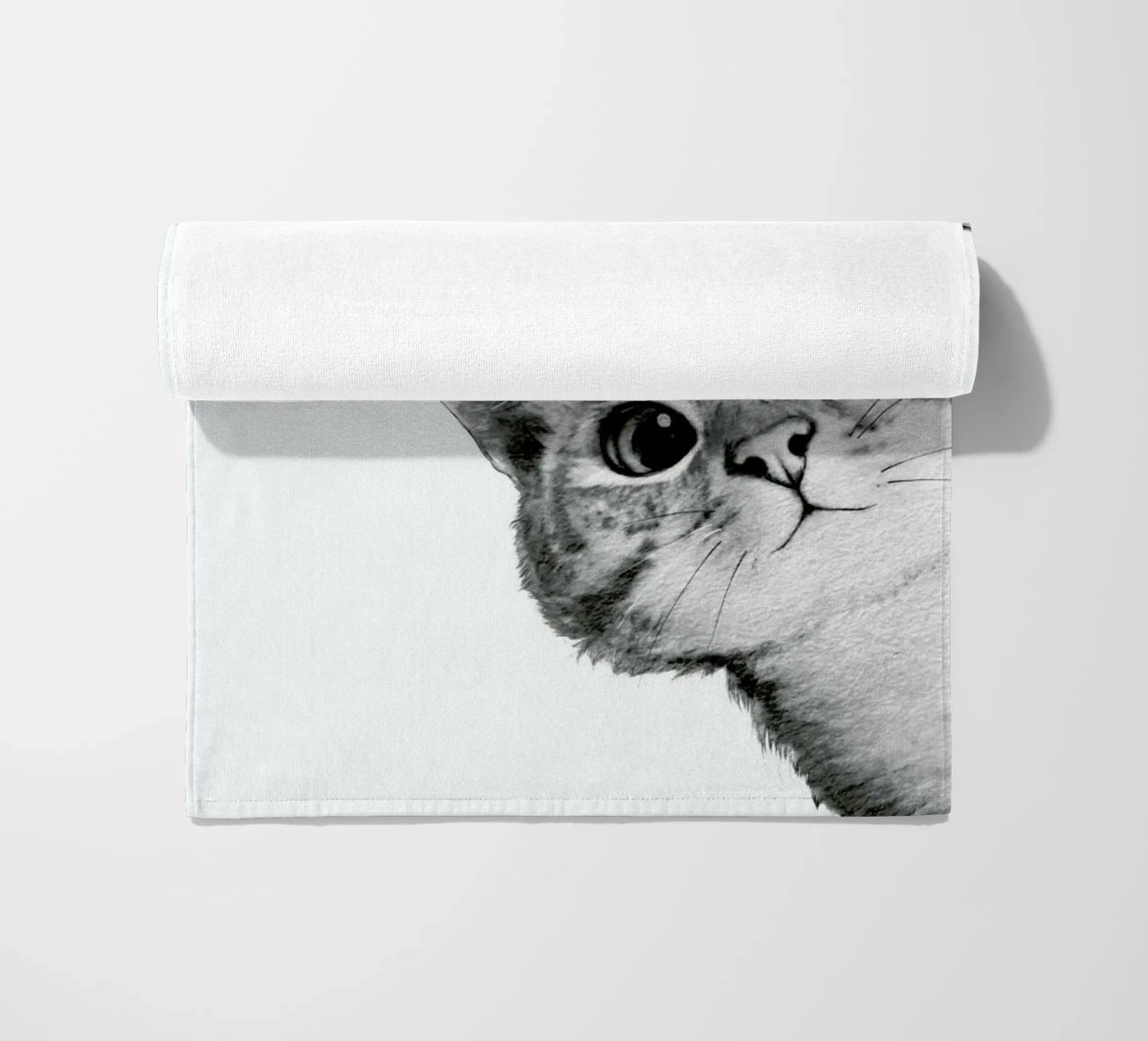 Sneaky Cat beach towel by Laura Graves