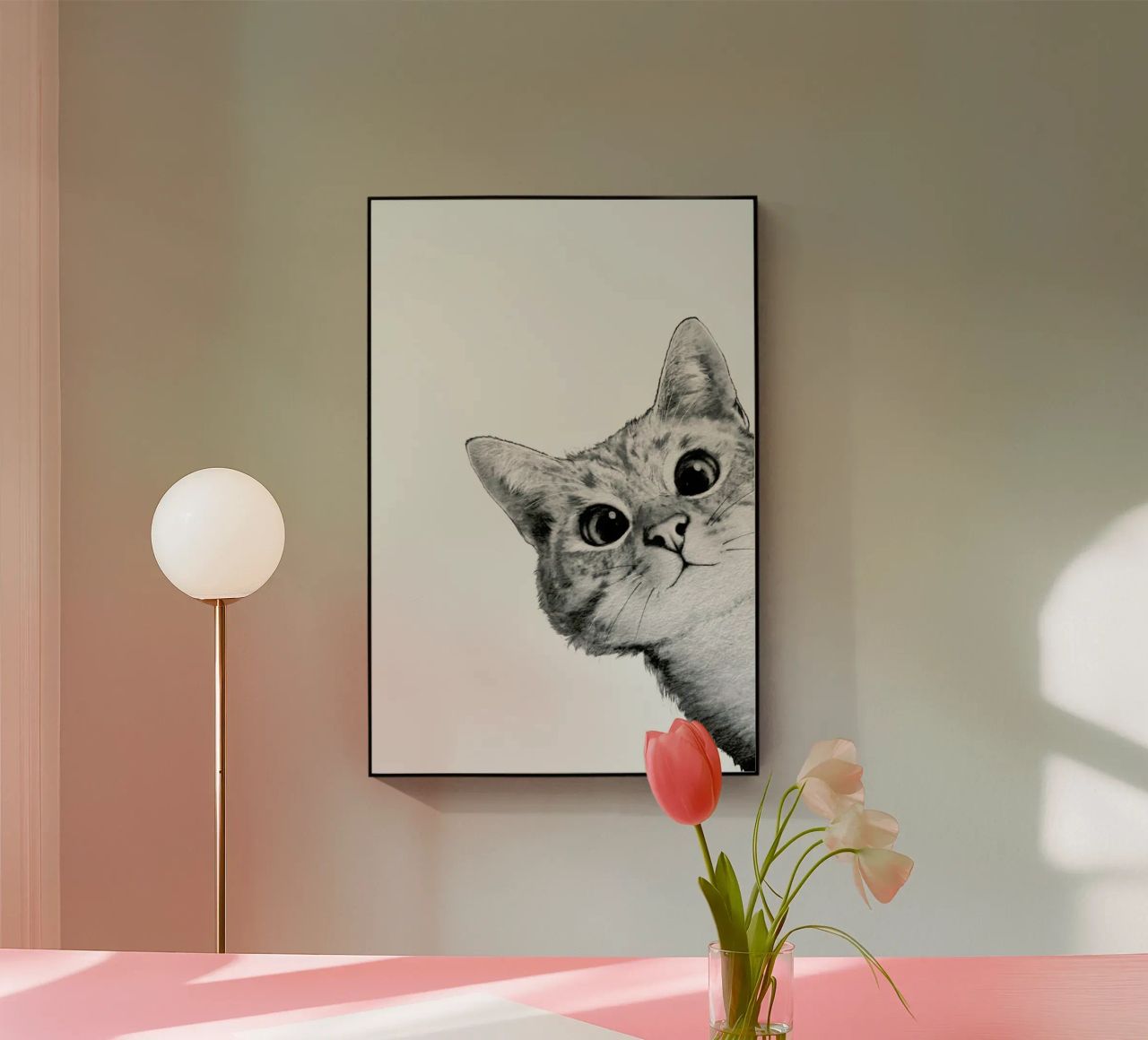 Sneaky Cat Acryl-Glas von Laura Graves