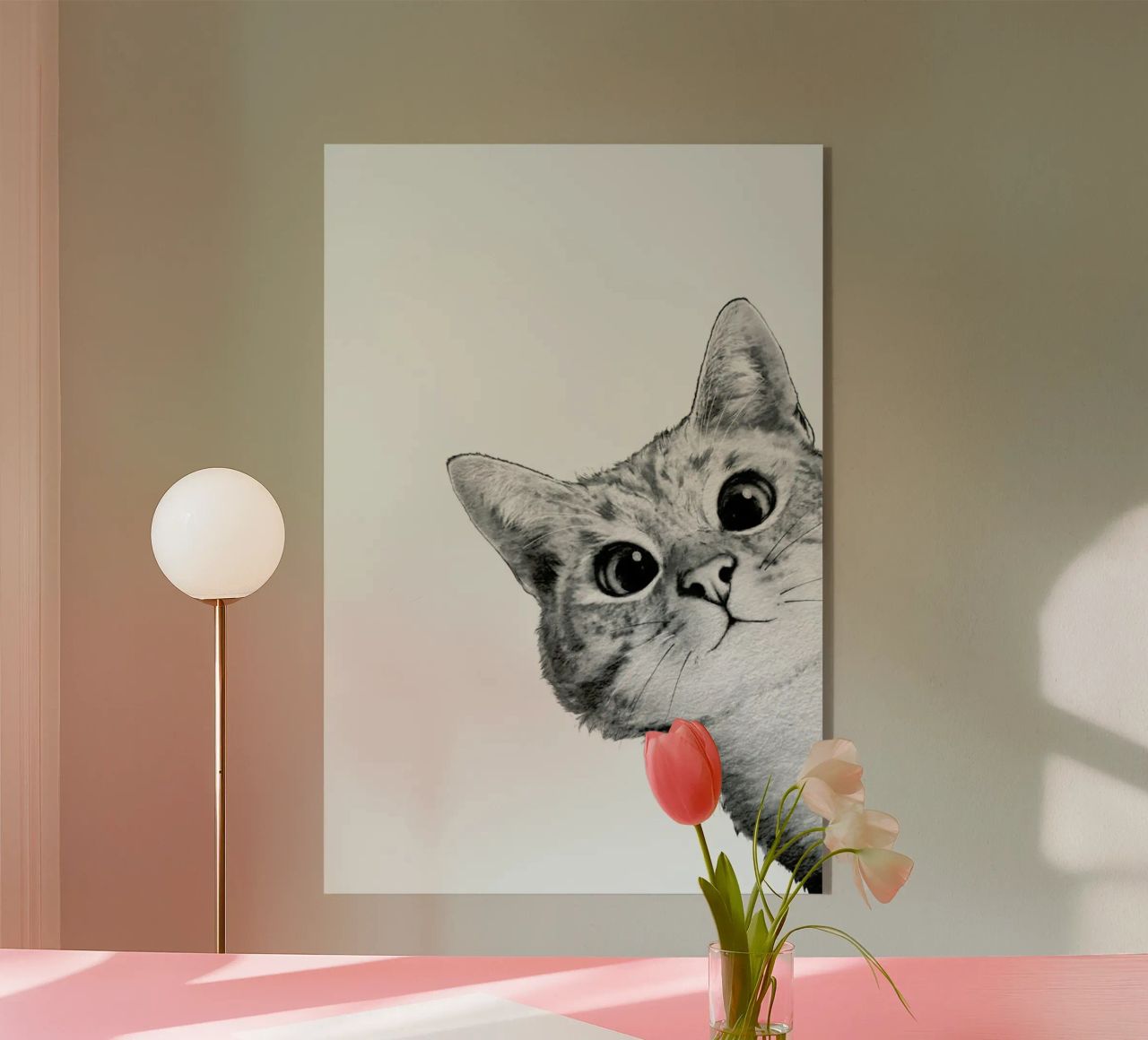 Sneaky Cat Acryl-Glas von Laura Graves