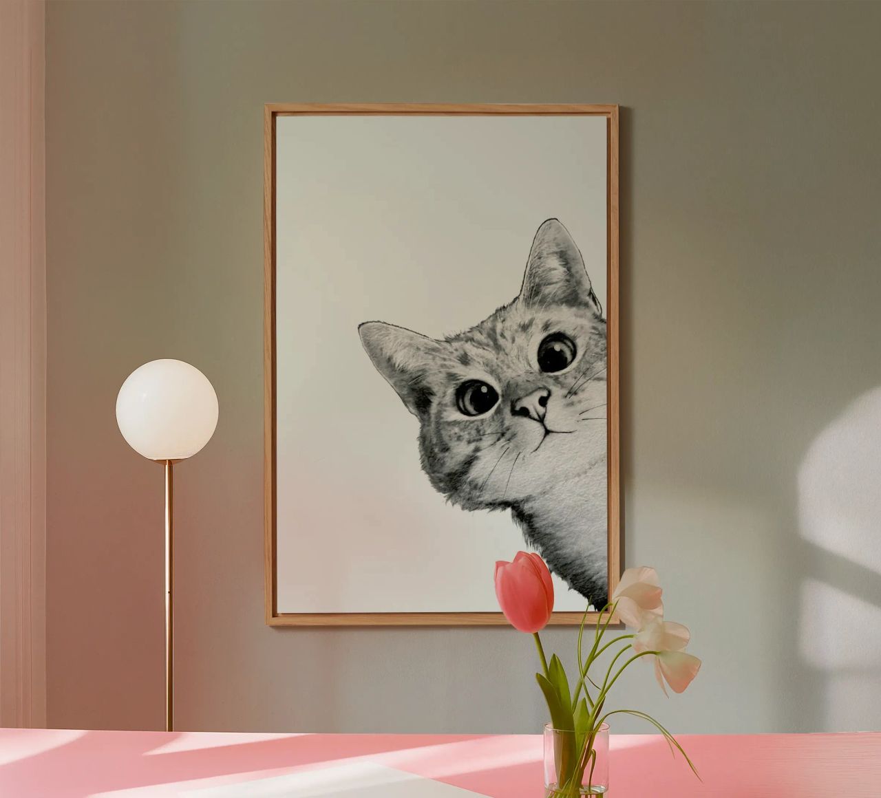 Sneaky Cat alluminio dibond da Laura Graves