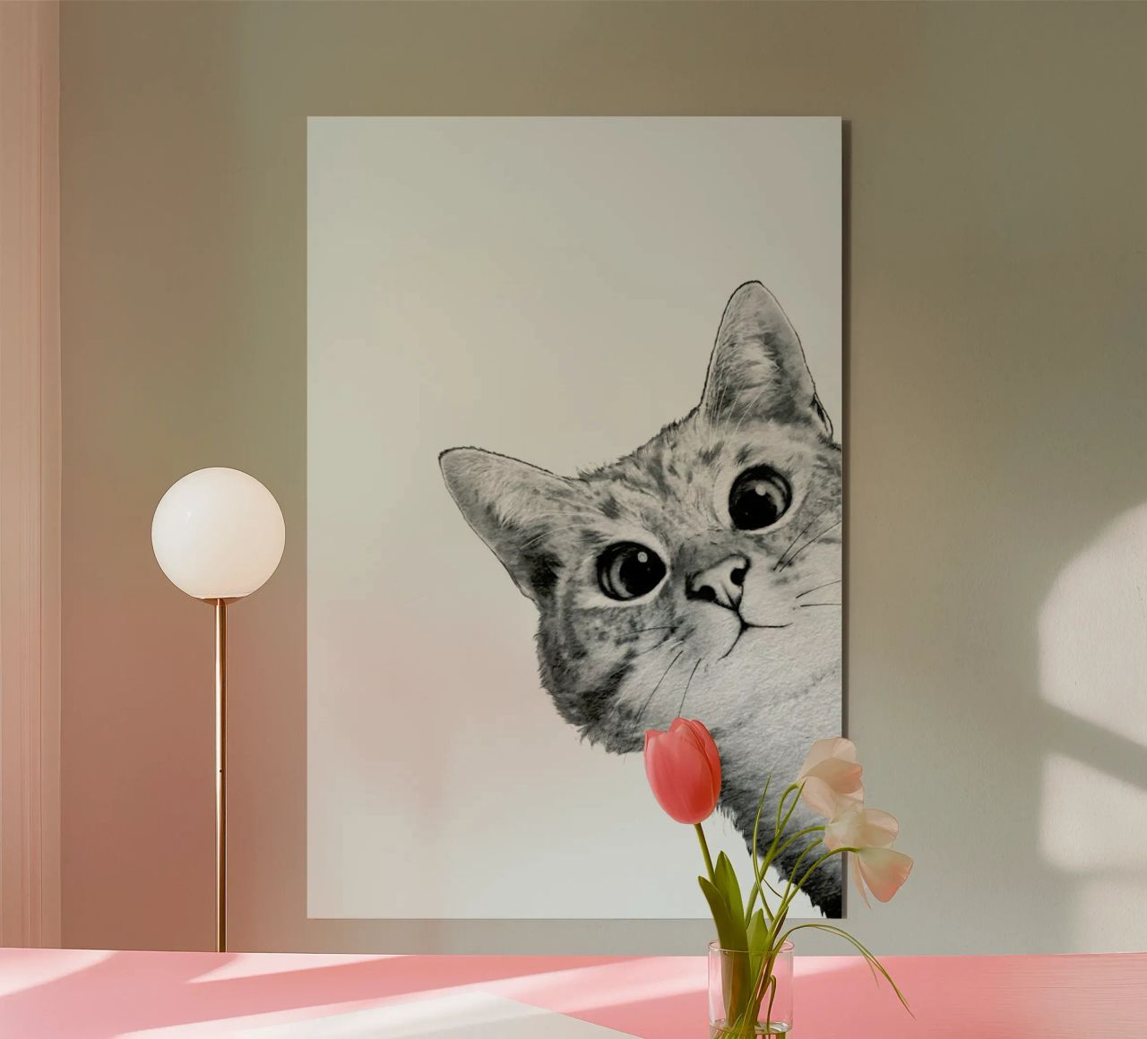 Sneaky Cat alluminio dibond da Laura Graves