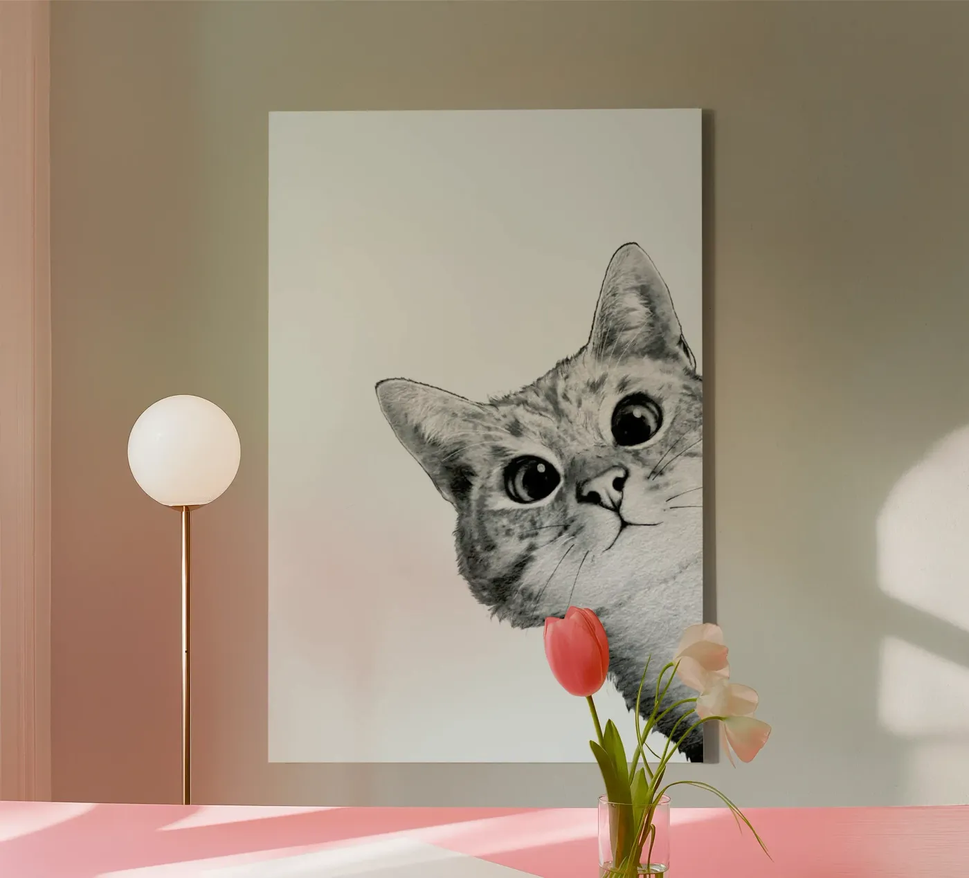 Sneaky Cat tela da Laura Graves