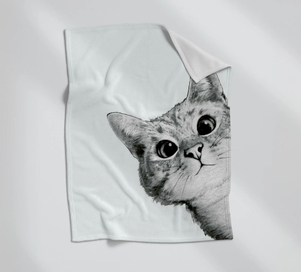 Sneaky Cat fleece blanket by Laura Graves