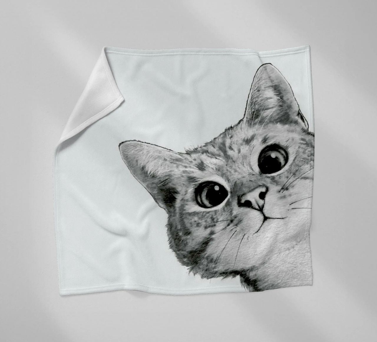 Sneaky Cat fleece blanket by Laura Graves
