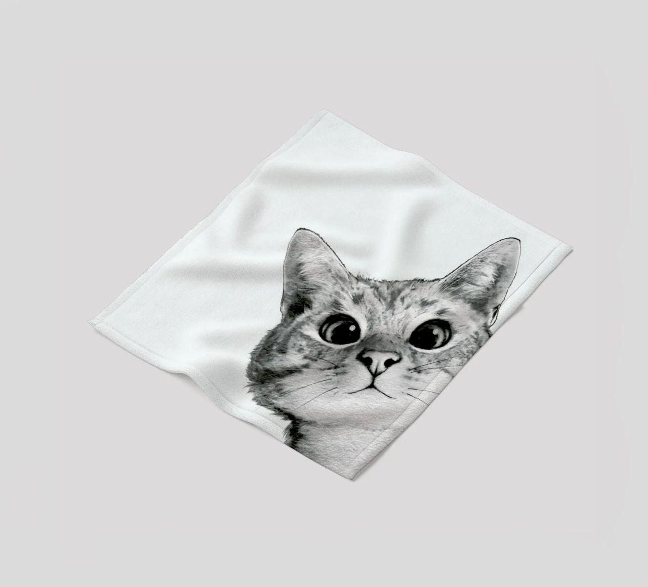 Sneaky Cat fleece blanket by Laura Graves