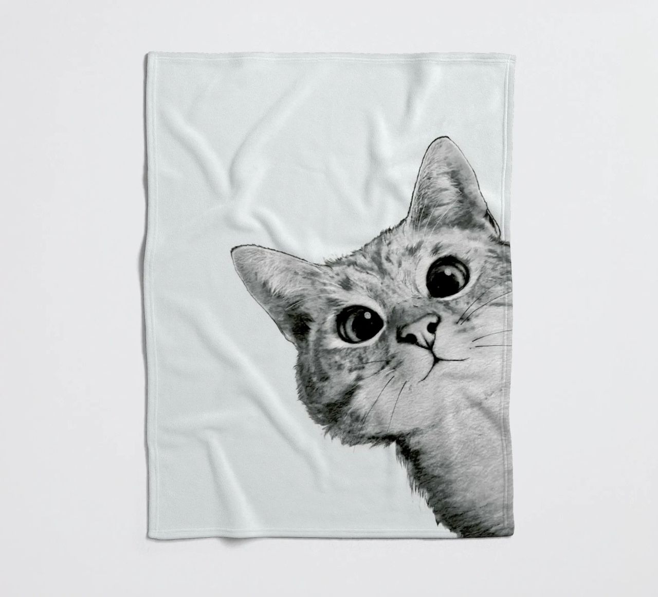 Sneaky Cat fleece blanket by Laura Graves